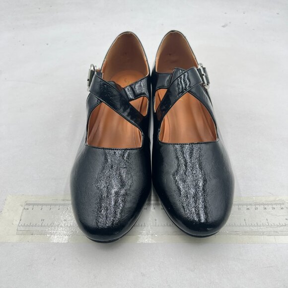 FOWT Black Crisscross Strap Buckle Closed Round Toe Ballet Flats Stylish Shoes - Picture 3 of 8